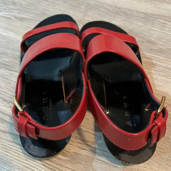 Marni red leather sandals 37 - Picture 3 of 4